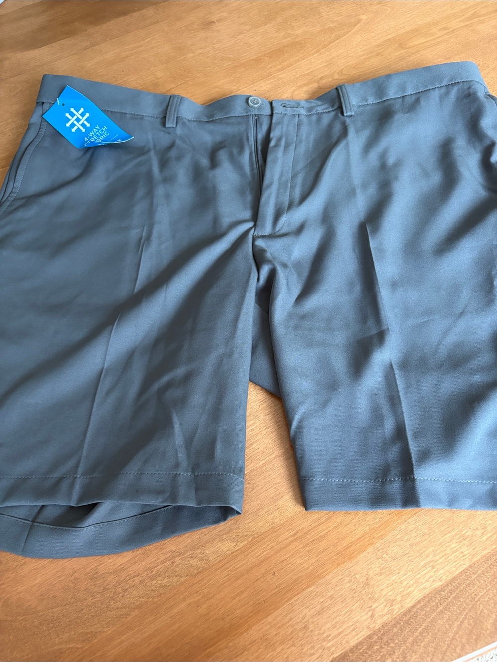 Haggar Men's Flat Front Performance Shorts - Grey Size 44
